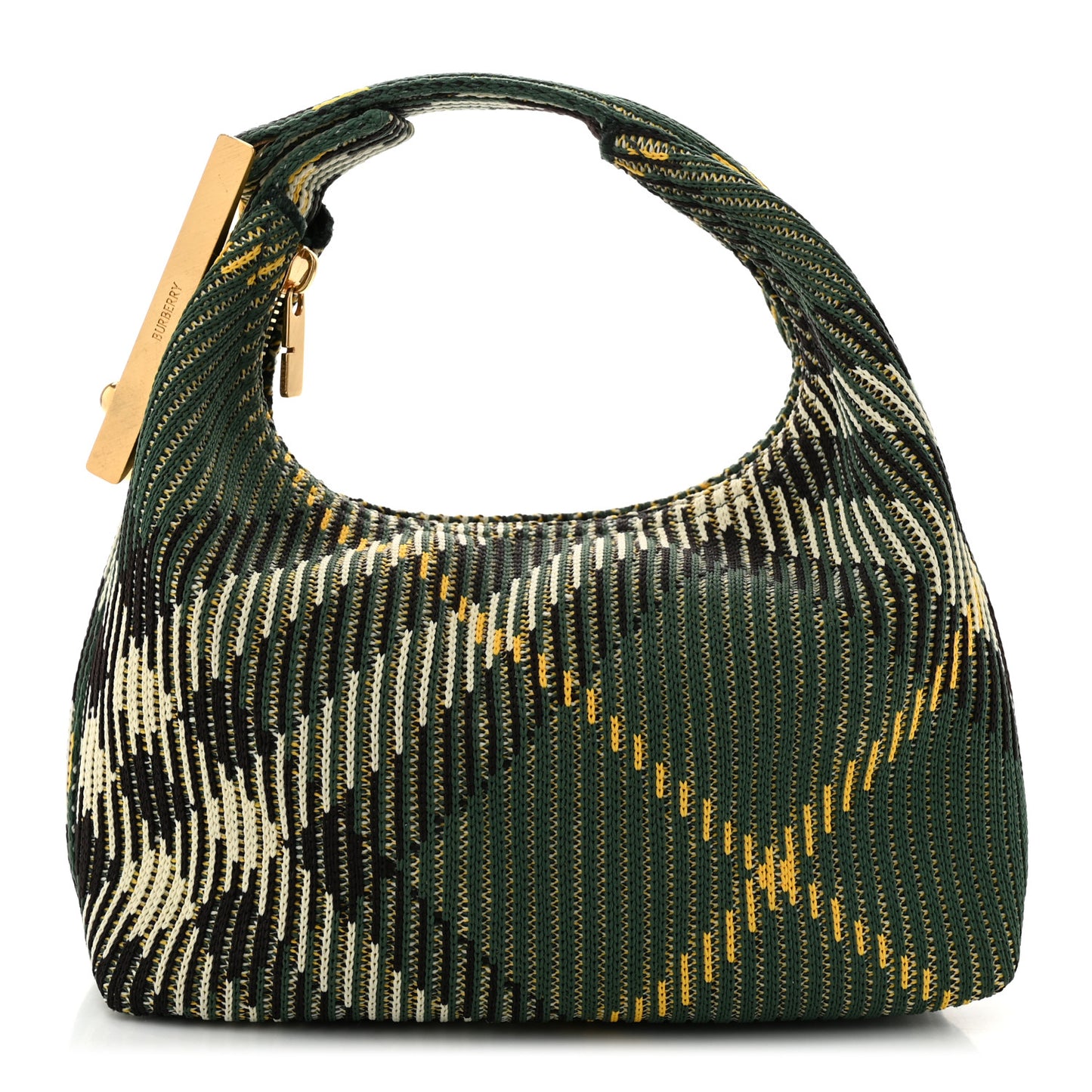 Canvas Knitted Check Mini Peg Duffle Bag Ivy