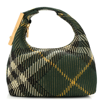 Burberry Canvas Knitted Check Mini Peg Duffle Bag Ivy 1 of 9