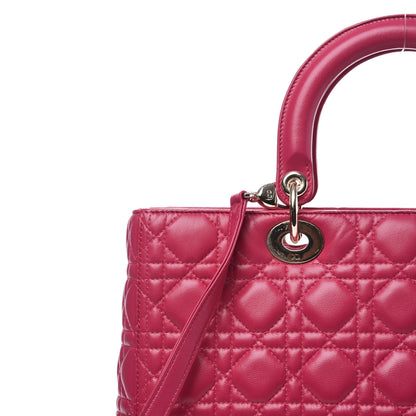 Christian Dior Lambskin Cannage Large Lady Dior Pink 10 of 10