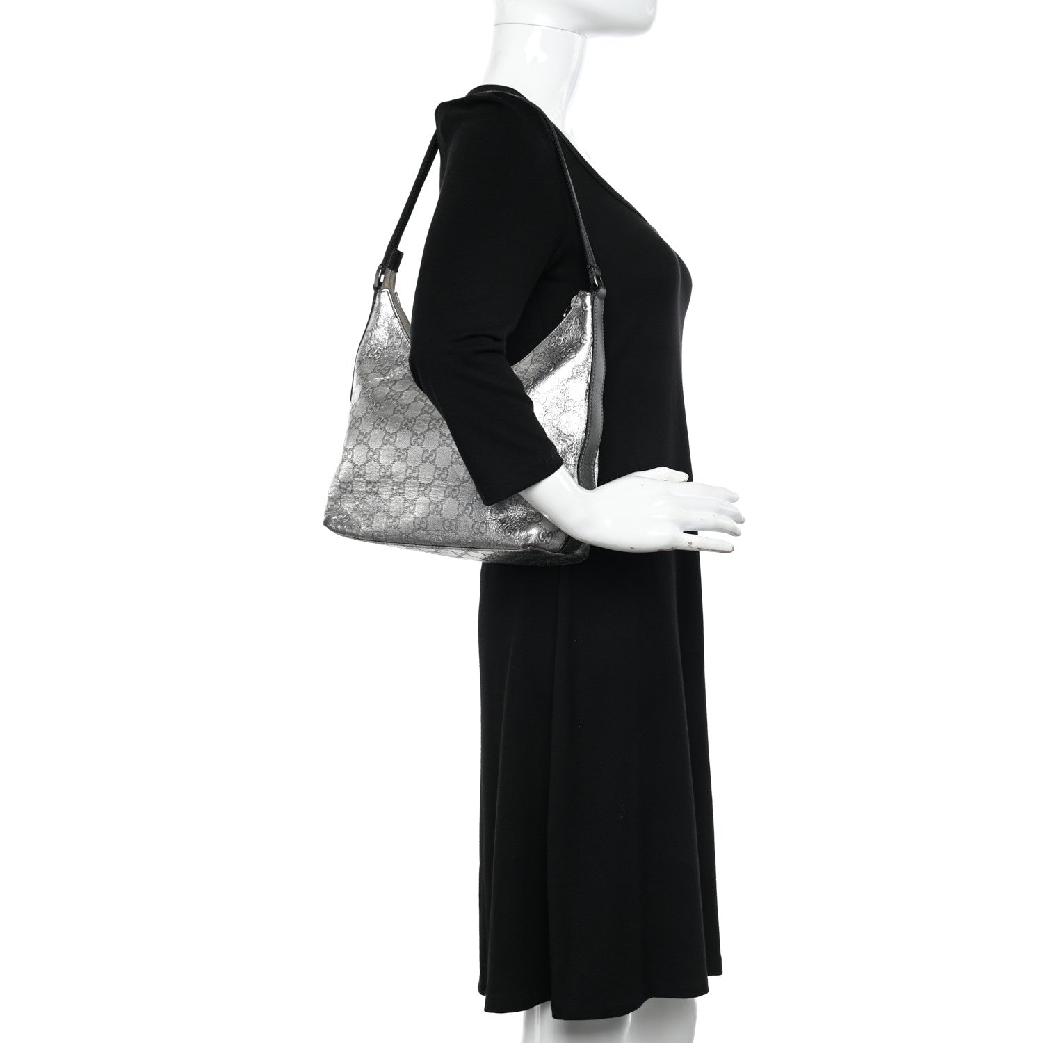 Gucci Guccissima Hobo Silver 2 of 17