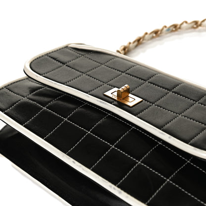Chanel Caviar Square Stitched Small Flap Black White 14 of 19