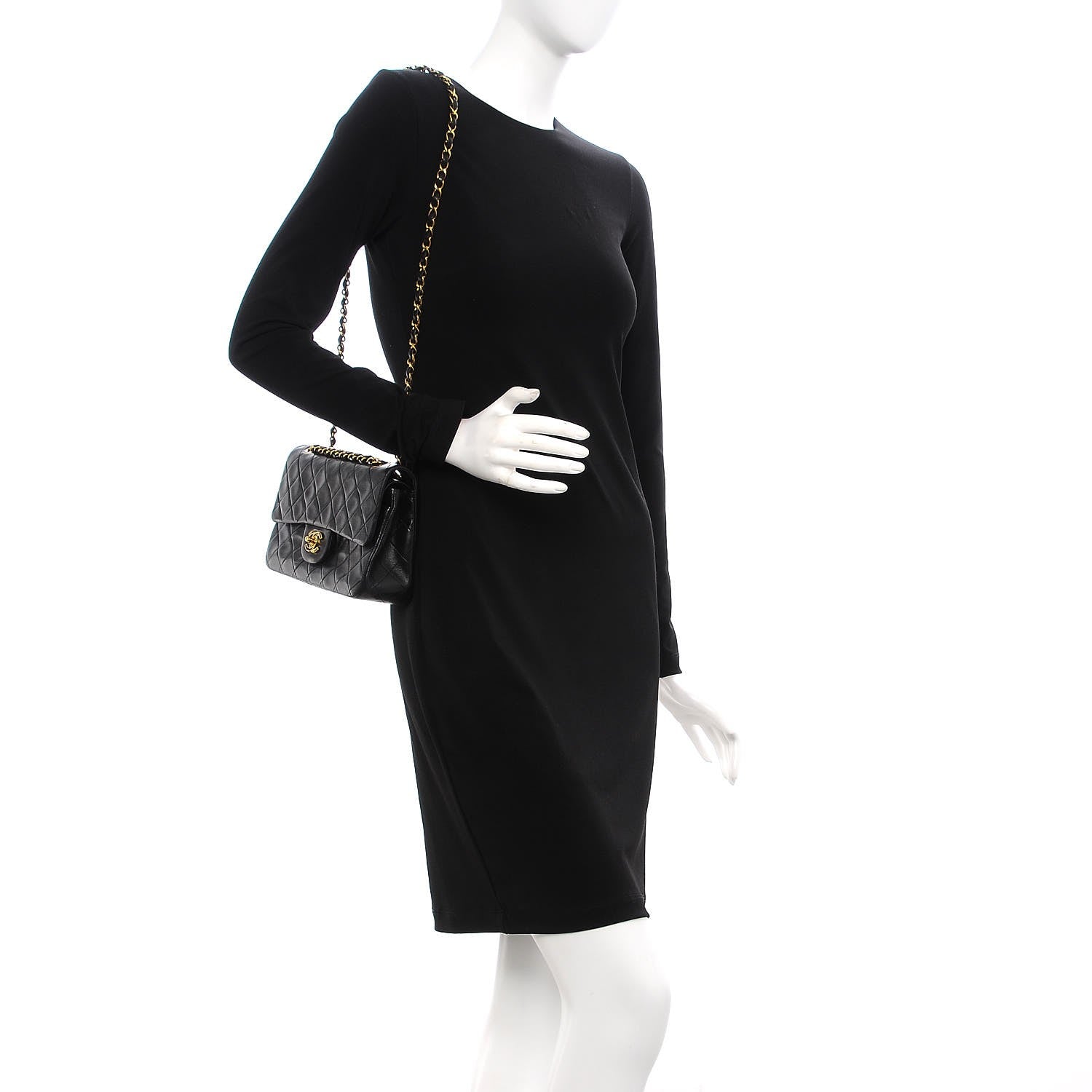Chanel Lambskin Quilted Small Double Flap Black 2 of 10