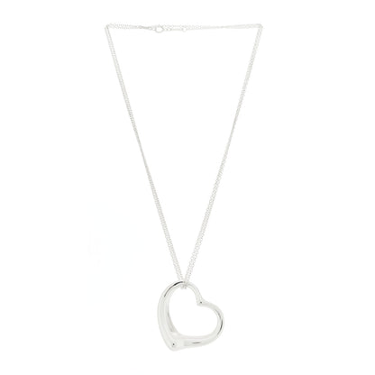 Tiffany Sterling Silver 35mm Elsa Peretti Open Heart Pendant Necklace 3 of 5