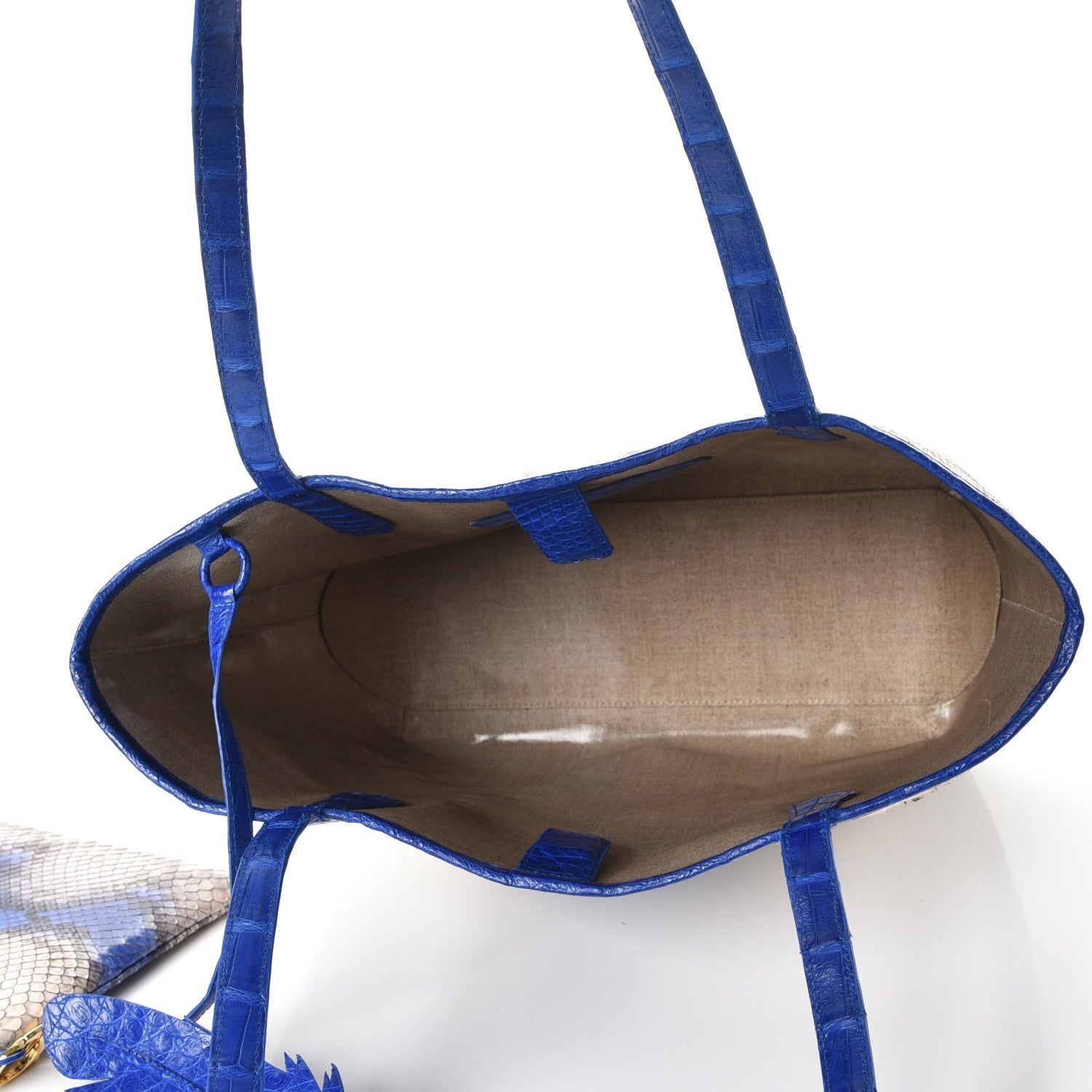 Nancy Gonzalez Python Crocodile Small Erica Shopper Tote Cobalt 6 of 16