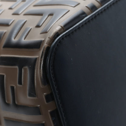 Fendi Vitello Grace F is Fendi Bi-Color FF 1974 Embossed Grande Mon Tresor Bucket Bag Maya Black Fragola 10 of 11