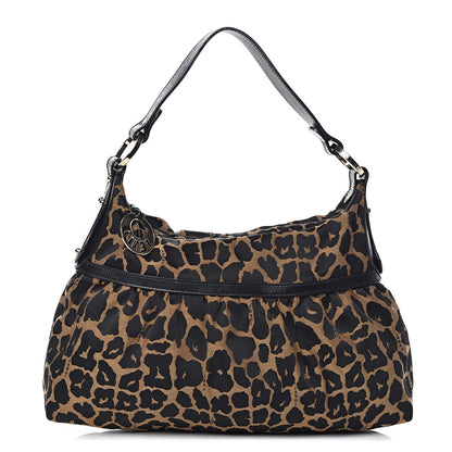Fendi Jacquard Leopard Print Chef Hobo Tobacco 1 of 10