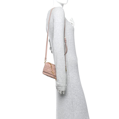 Christian Dior Supple Calfskin Cannage Caro Pouch with Chain Rose Des Vents 2 of 9