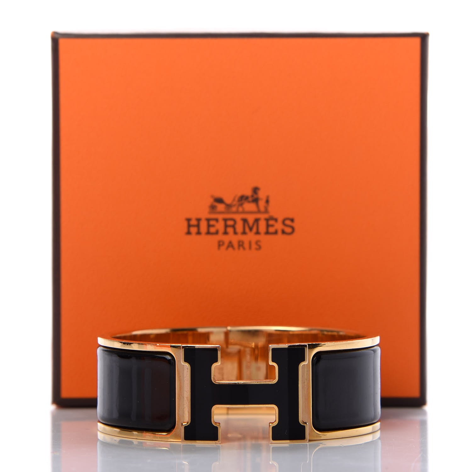 Hermes Enamel Wide Clic Clac H Bracelet PM Black 5 of 5