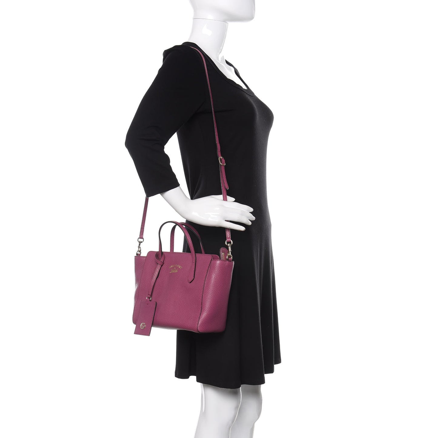 Dollar Calfskin Mini Swing Top Handle Bag Peonia Flower