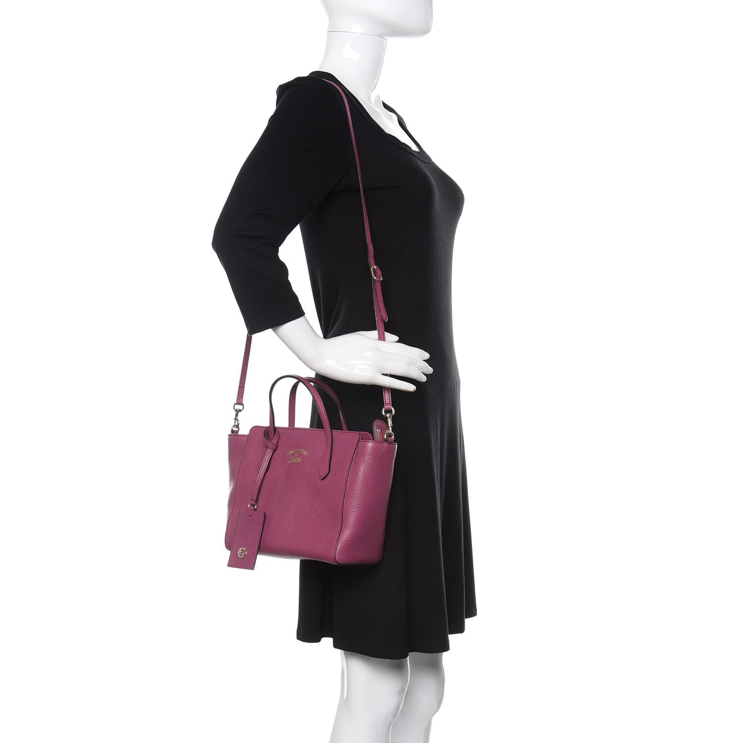 Gucci Dollar Calfskin Mini Swing Top Handle Bag Peonia Flower 2 of 9