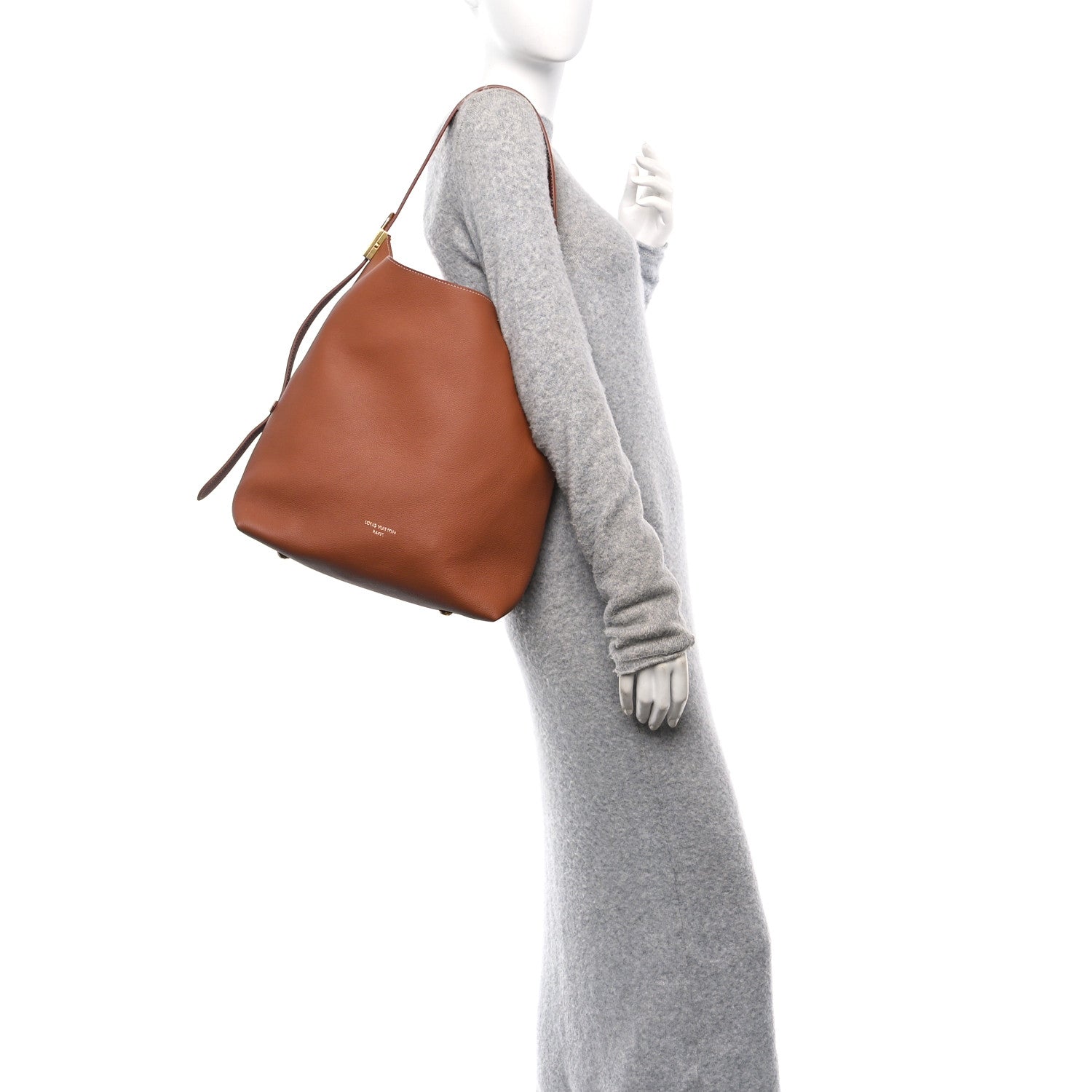 Louis Vuitton Grained Calfskin Low Key Hobo MM Cognac 3 of 10