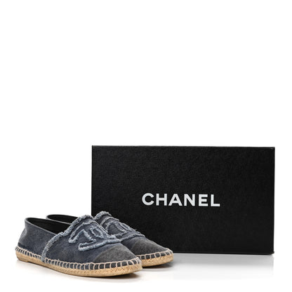 Chanel Linen CC Espadrilles 35 Blue Black 12 of 12