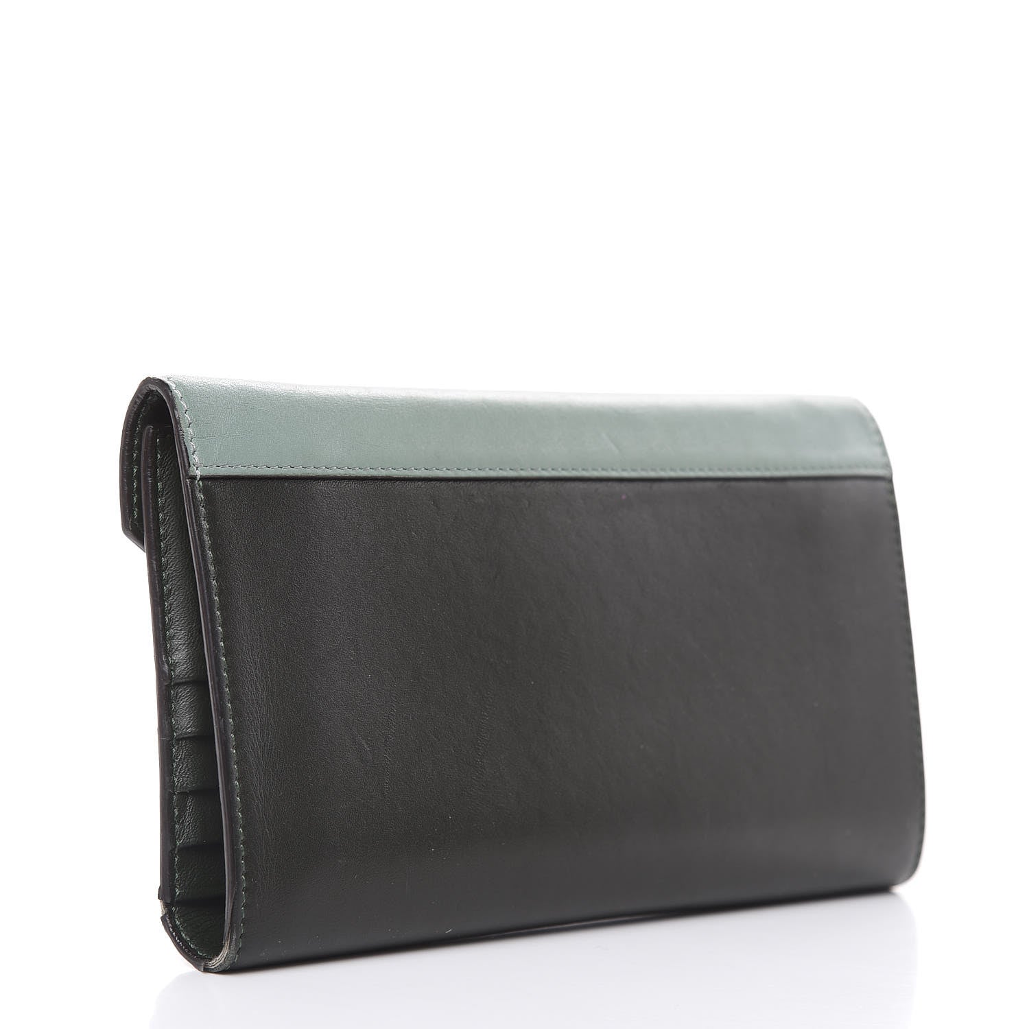 Celine Smooth Calfskin Pocket Tri-Fold Multifunction Envelope Flap Wallet Jade 3 of 15