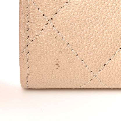 Chanel Caviar Quilted Large Golden Class Gusset Flap Wallet Beige 9 of 13