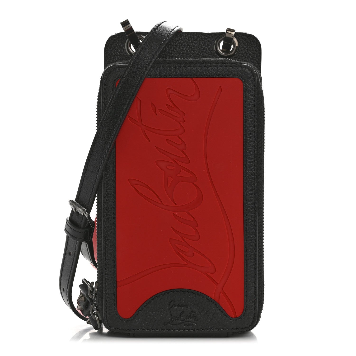 Christian Louboutin Calfskin Gomme Loubilab Phone Shoulder Bag Loubi Black 1 of 15