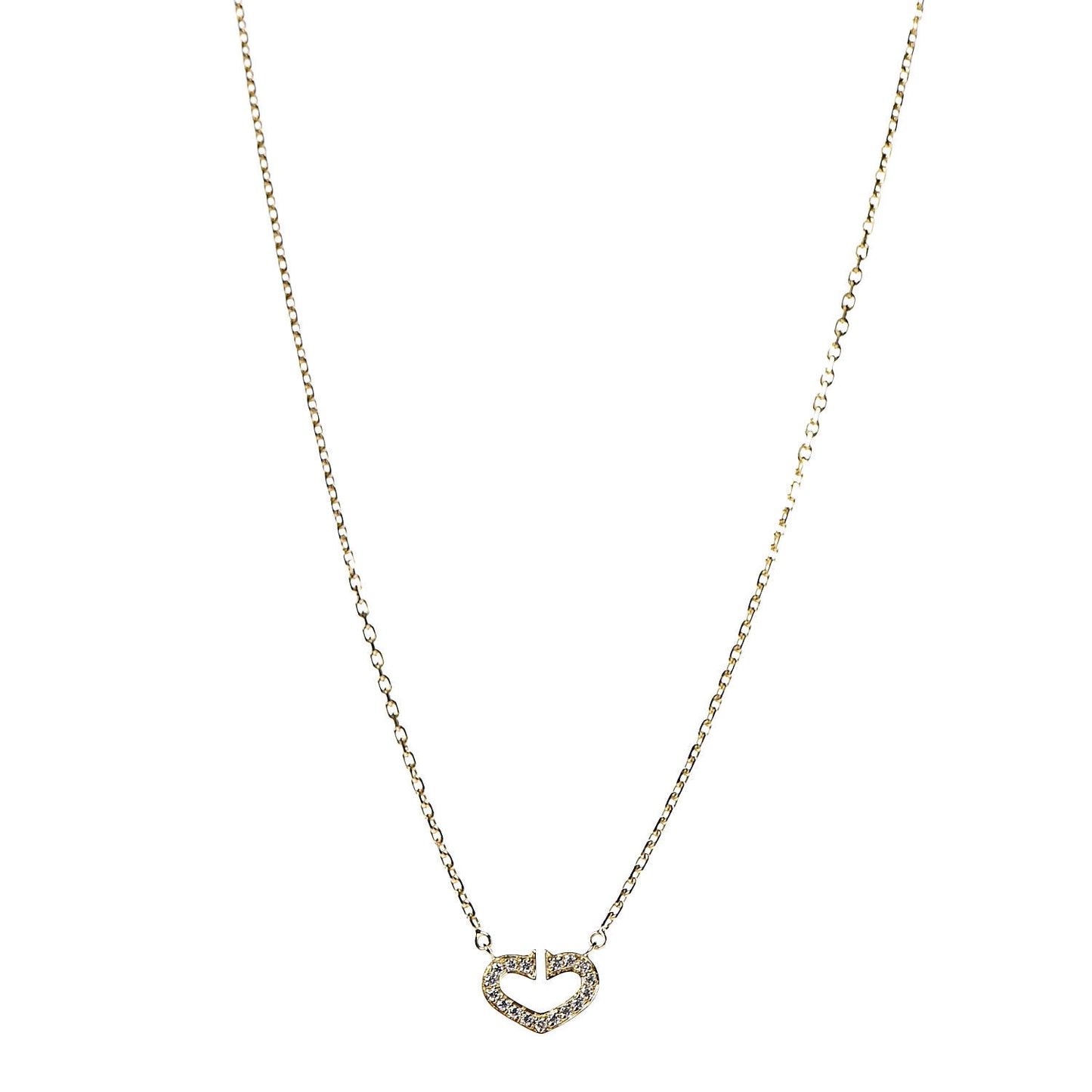 18K Yellow Gold Diamond Hearts And Symbols Pendant Necklace