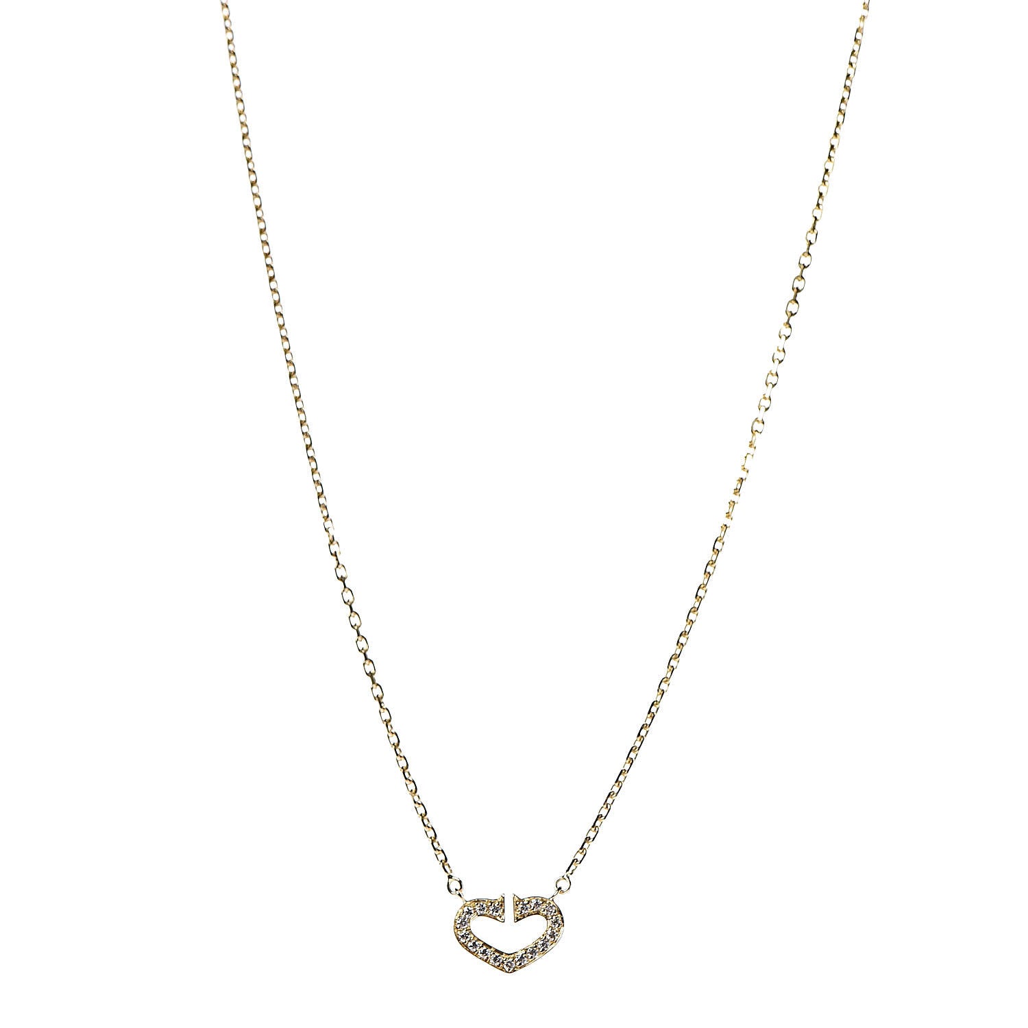 Cartier 18K Yellow Gold Diamond Hearts And Symbols Pendant Necklace 1 of 7