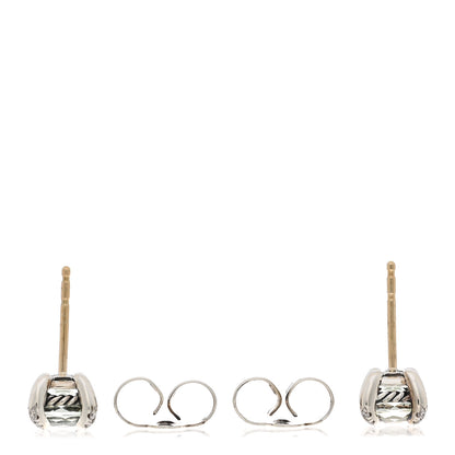 David Yurman Sterling Silver Diamond Prasiolite 6mm Chatelaine Earrings 3 of 4