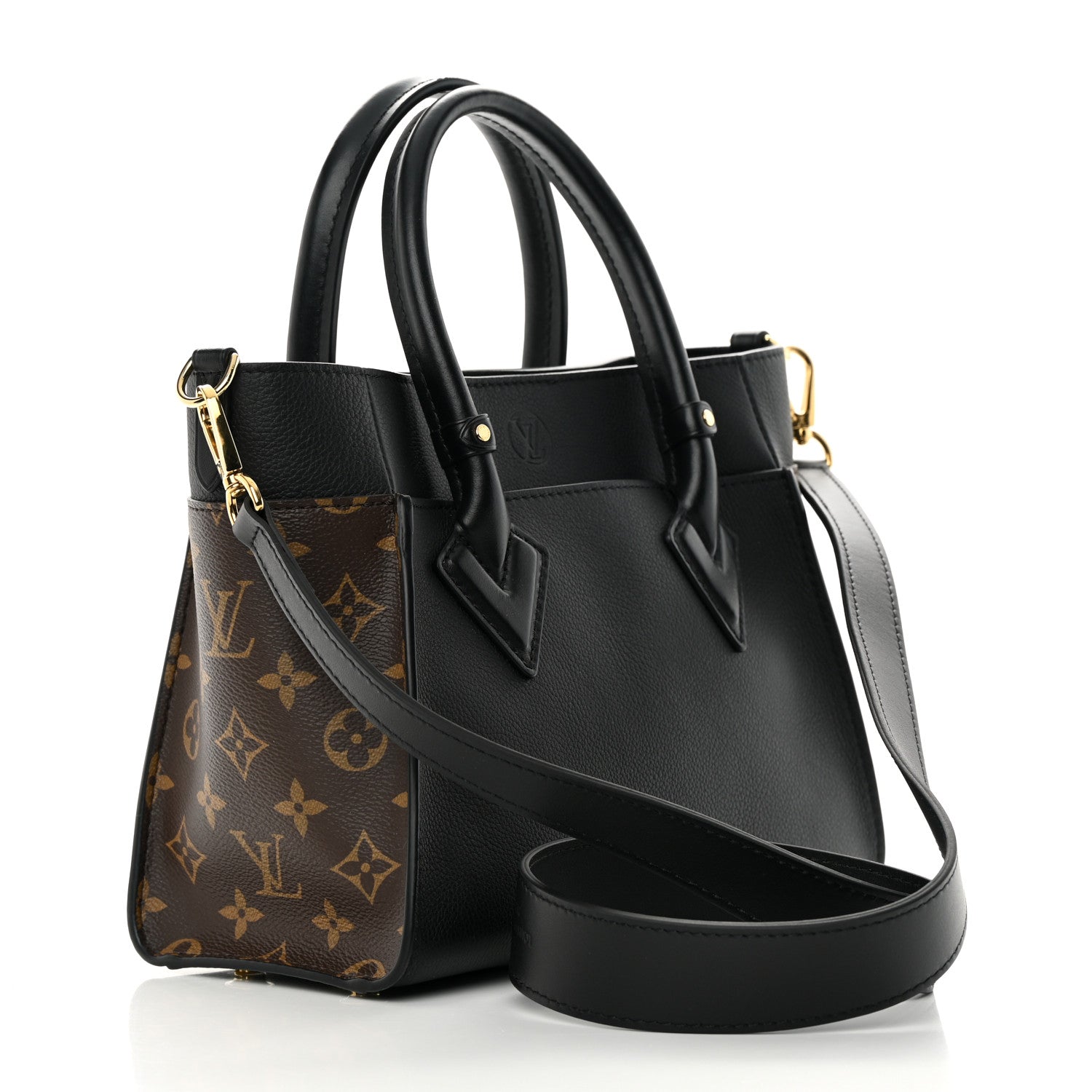 Louis Vuitton Calfskin Monogram On My Side PM Black 3 of 12