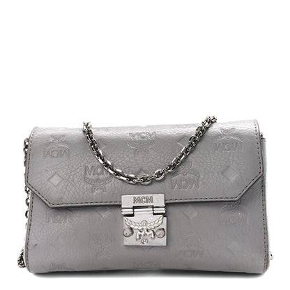 MCM Calfskin Ottomar Wallet On Chain Grey 1 of 9