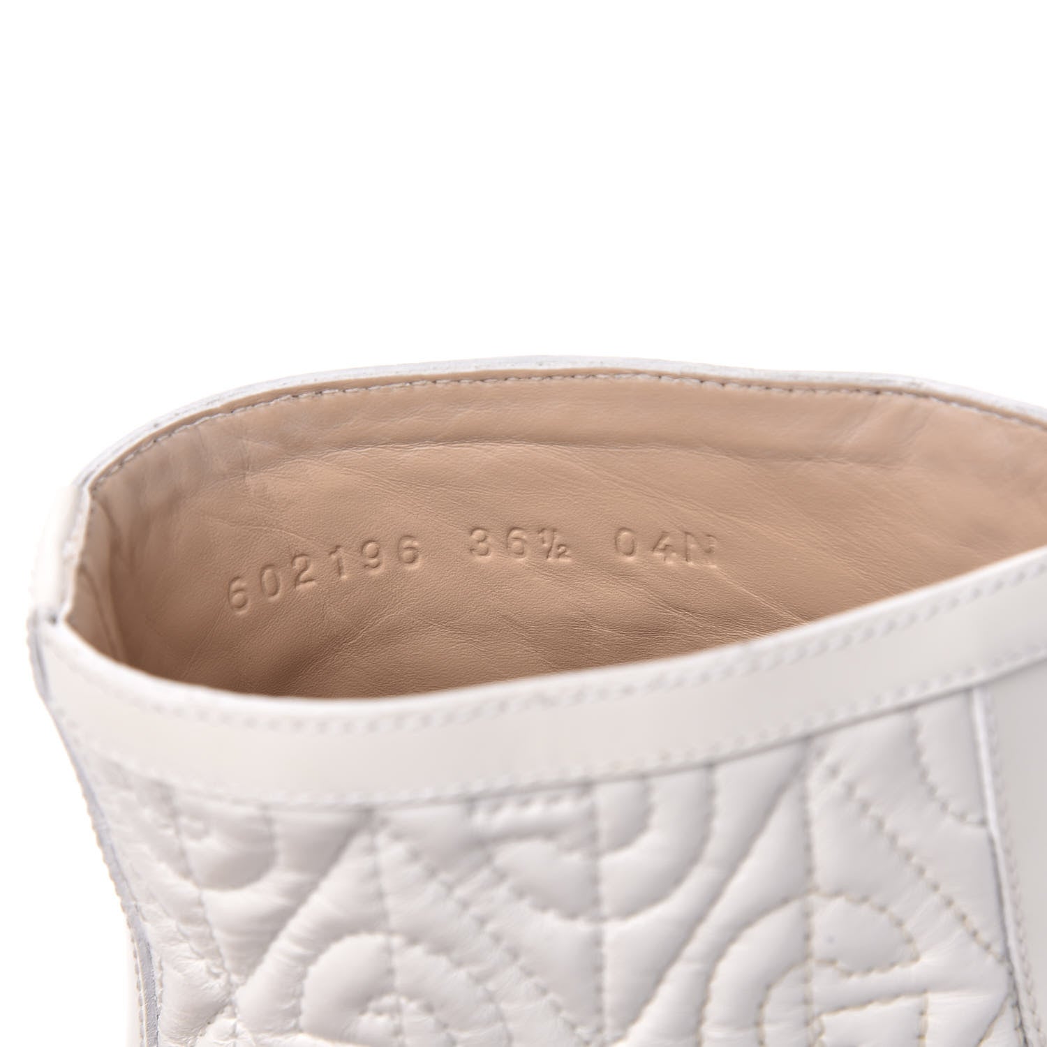 Gucci Calfskin Nappa Rhombus Quilted Trip Ankle Boots 36.5 Great White 8 of 9