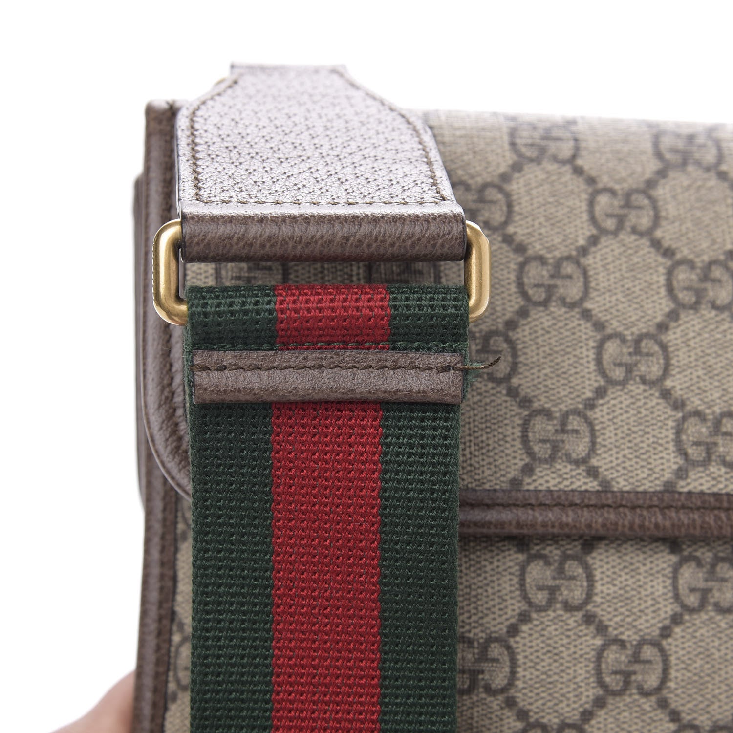 Gucci GG Supreme Monogram Web Small Neo Vintage Double Flap Messenger Bag Beige New Acero 13 of 13