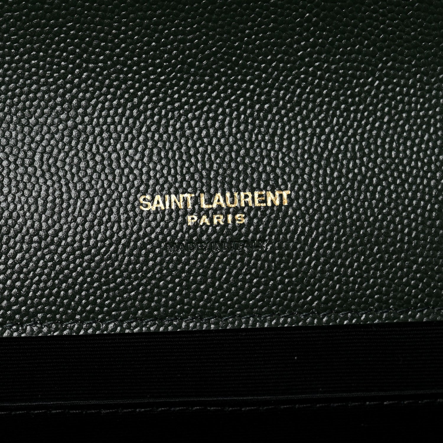 Saint Laurent Grain De Poudre Textured Mixed Matelasse Triquilt Monogram Clutch Vert Fonce 6 of 13