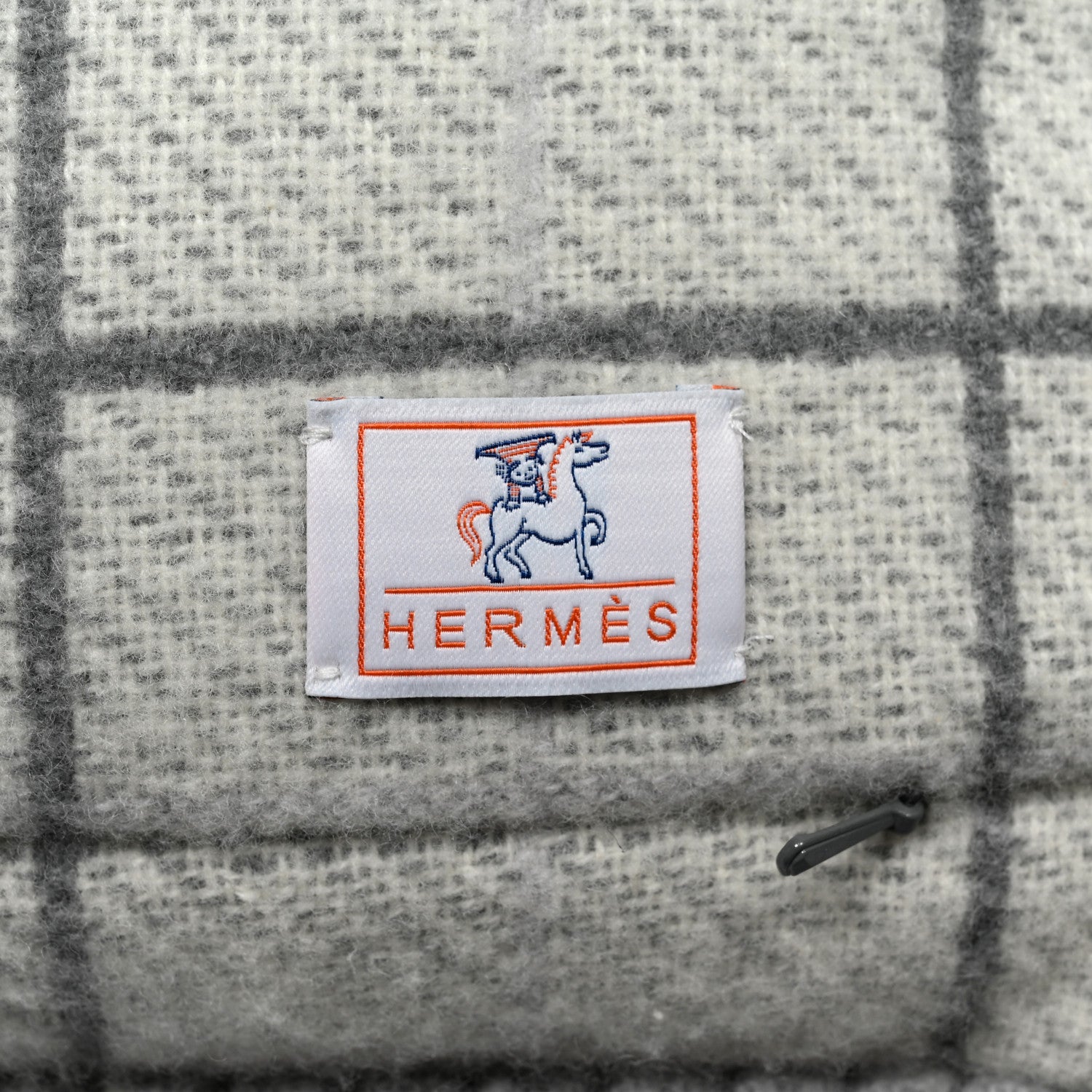 Hermes Wool Cashmere Avalon Cabriole Pillow Gris Perle 3 of 5