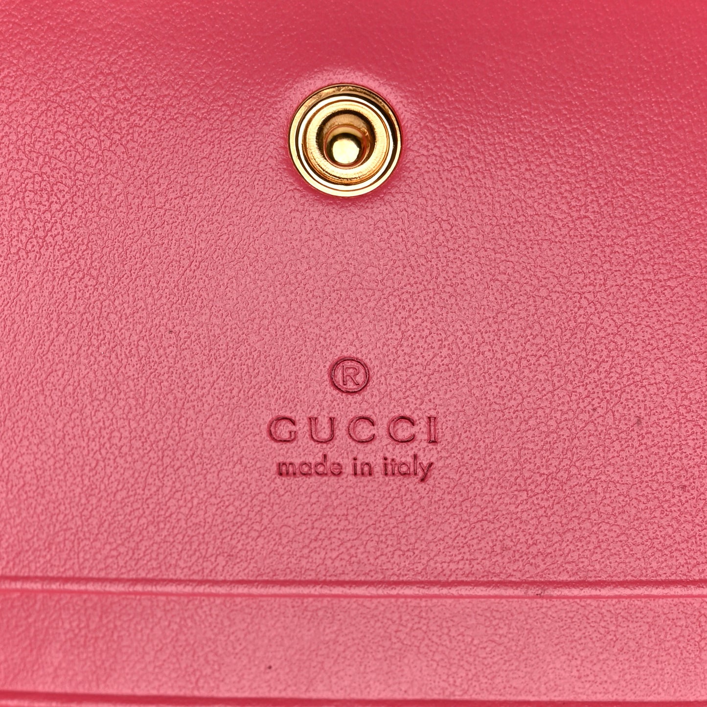 Calfskin GG Matelasse Card Case Wallet Rhodamine Pink