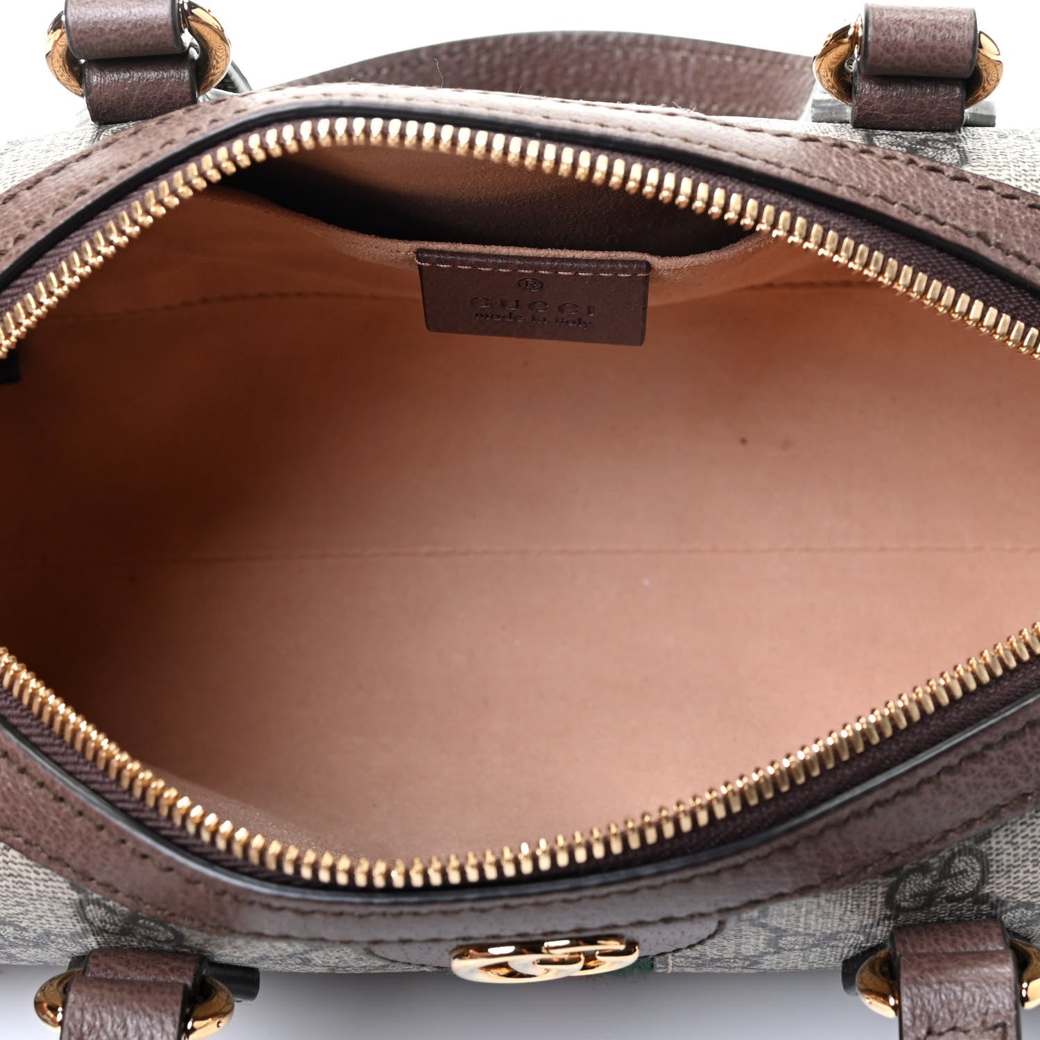 Gucci GG Supreme Monogram Web Small Ophidia Boston Bag Beige New Acero 4 of 4