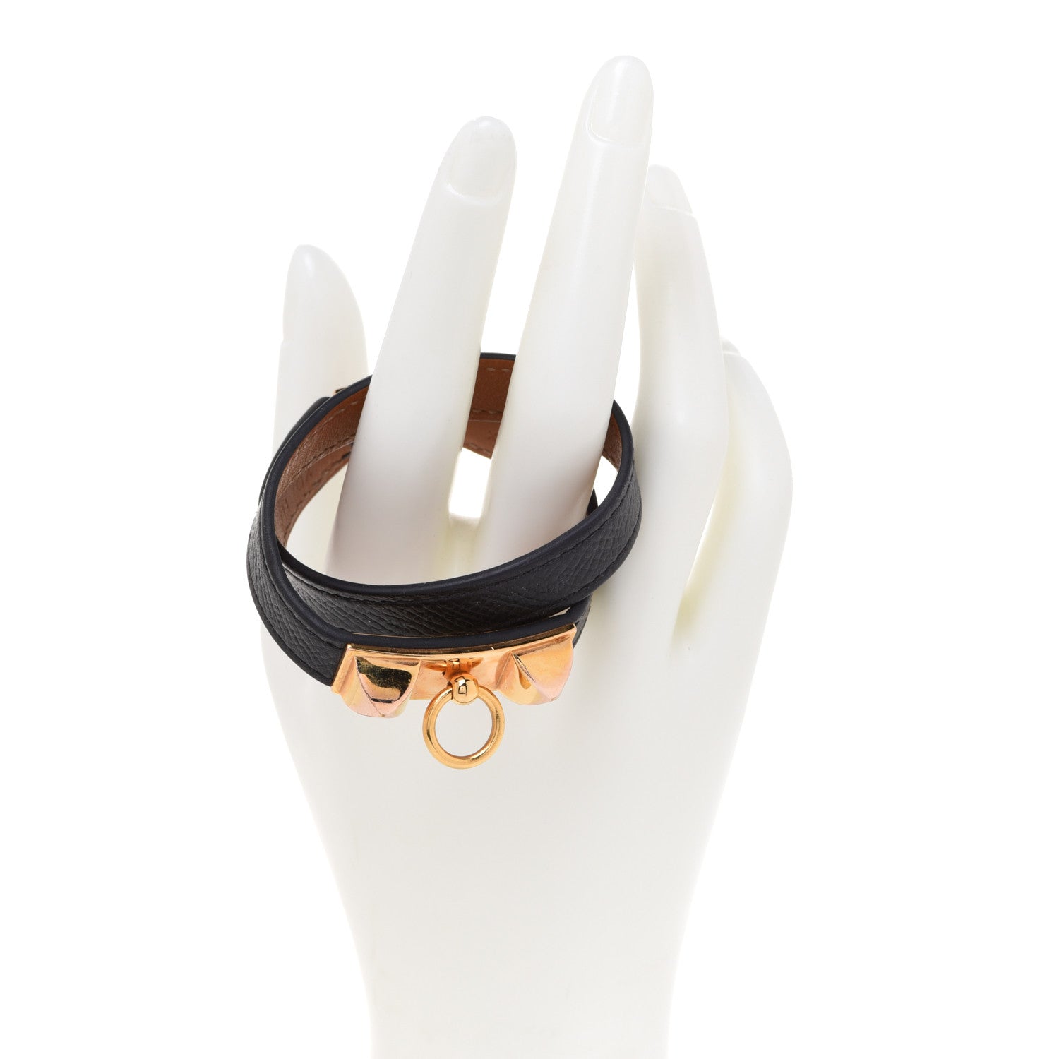 Hermes Epsom Rivale Double Tour Bracelet XS Black 2 of 6