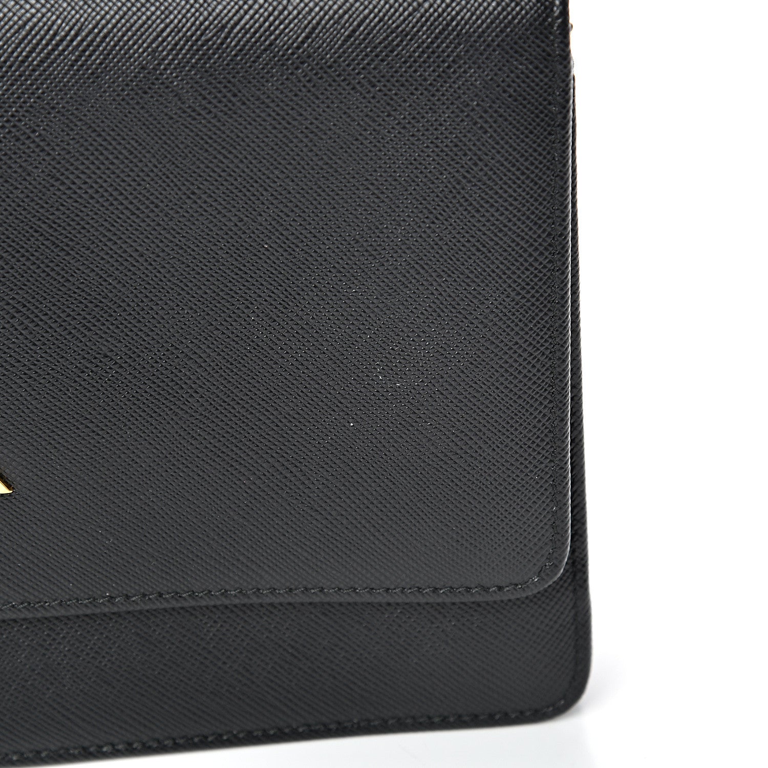 Prada Saffiano Metal Flap Wallet With Strap Black 14 of 15