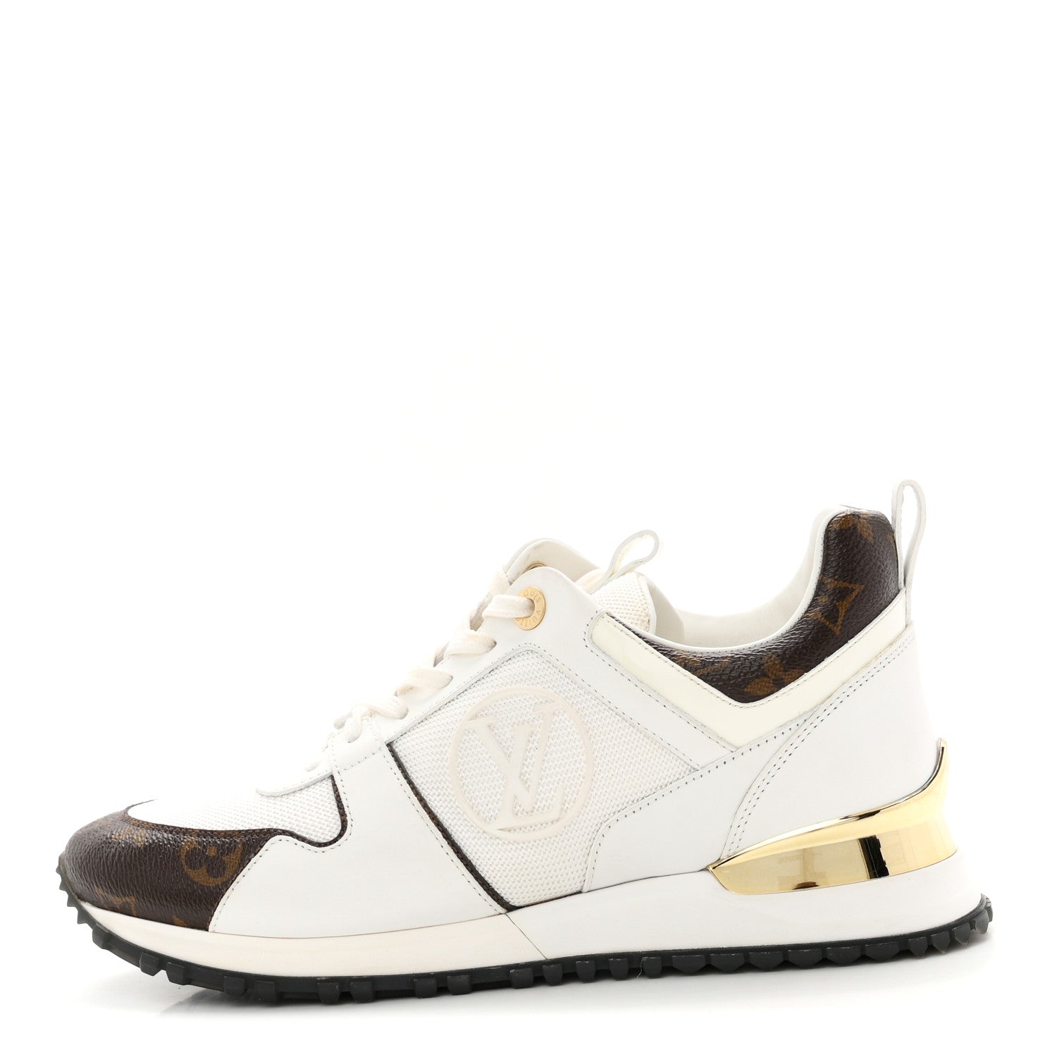 Louis Vuitton Calfskin Monogram Run Away Sneakers 37.5 White 1 of 9
