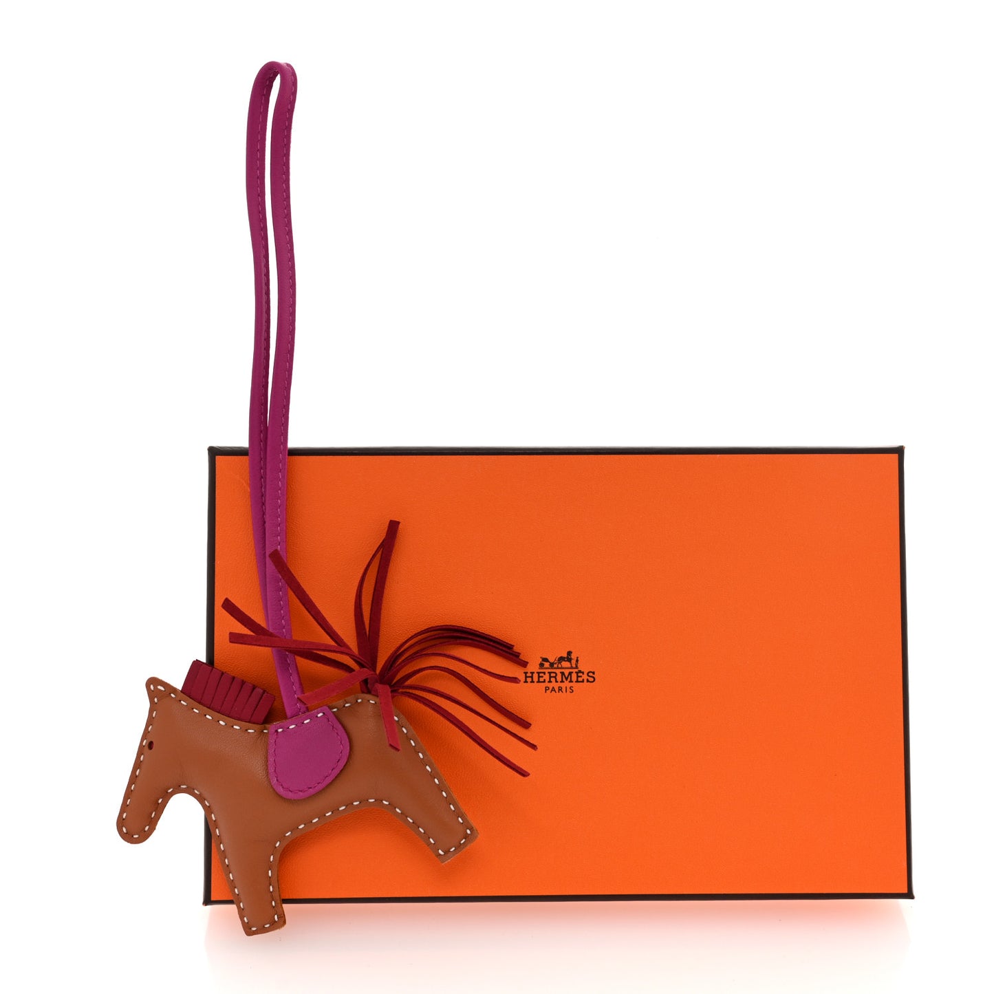 Milo Lambskin Grigri Rodeo Horse Bag Charm PM Gold Rubis Rose Poupre