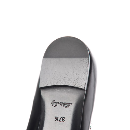 Louis Vuitton Patent Calfskin Zipper Ballerina Flats 37.5 Black White 11 of 17