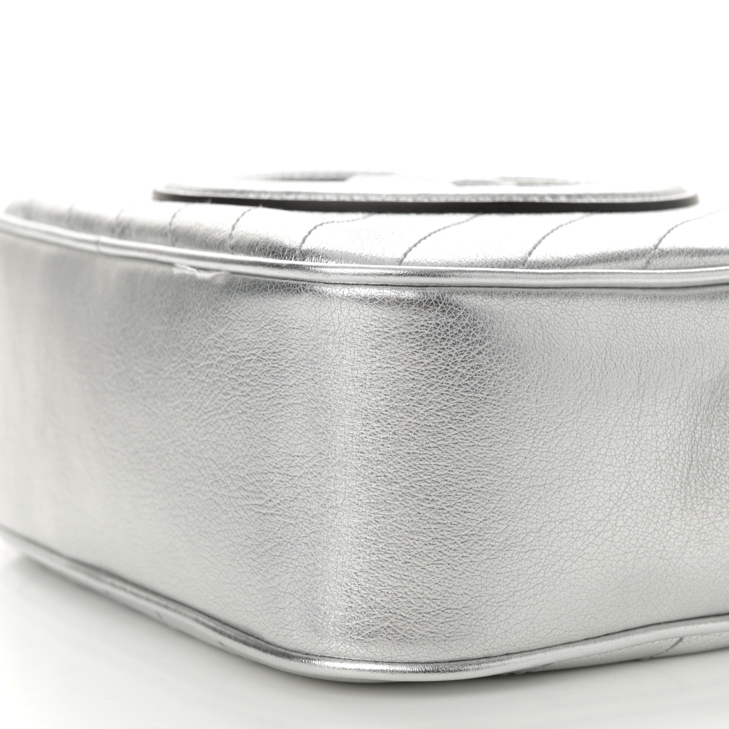 Gucci Metallic Sakai Be Green Calfskin Diagonal Stitched Small Blondie Shoulder Bag Silver 10 of 12