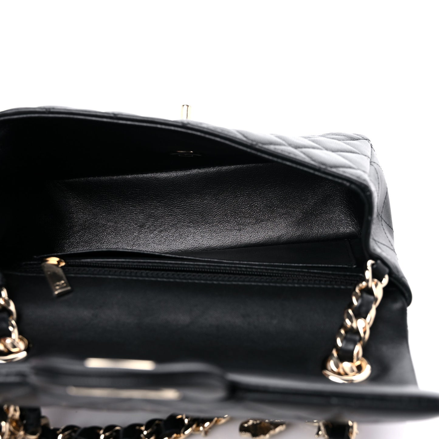 Lambskin Quilted Mini Coco Charms Rectangular Flap Black