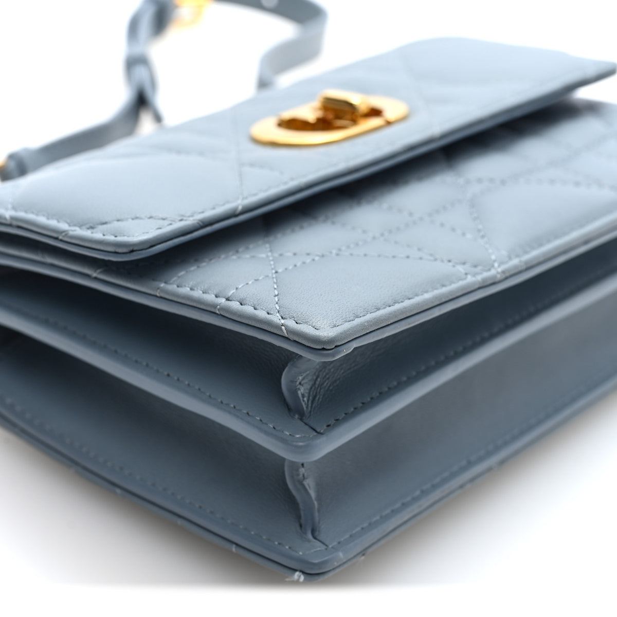 Lambskin Cannage Mini Miss Caro Bag Cloud Blue