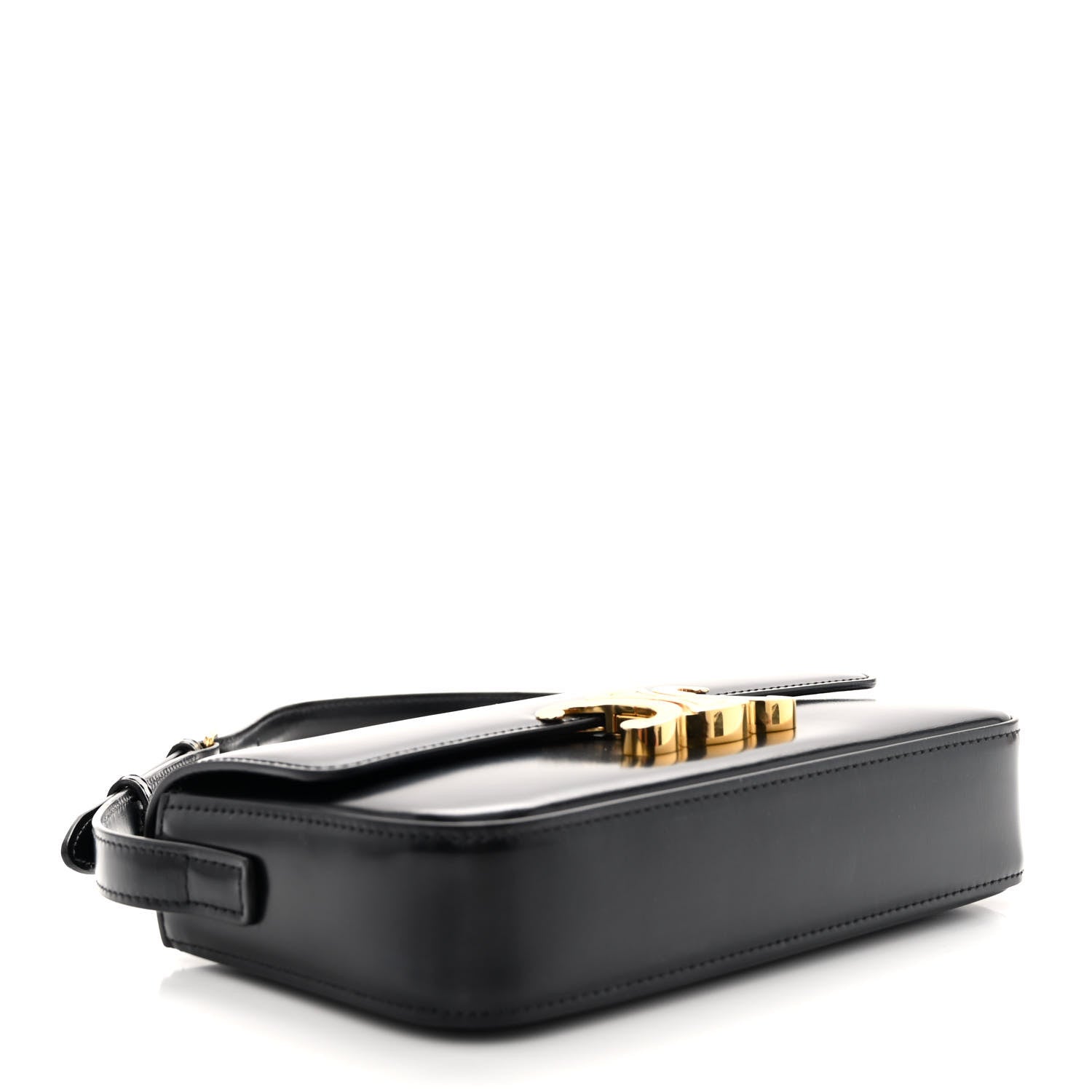 Celine Shiny Calfskin Triomphe Shoulder Bag Black 4 of 10