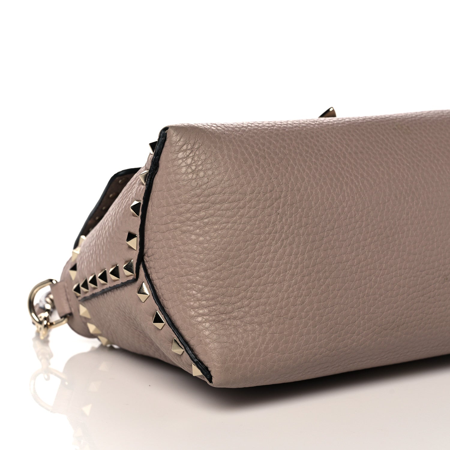 Valentino Garavani Pebbled Calfskin Rockstud Single Handle Flap Bag Poudre 7 of 12