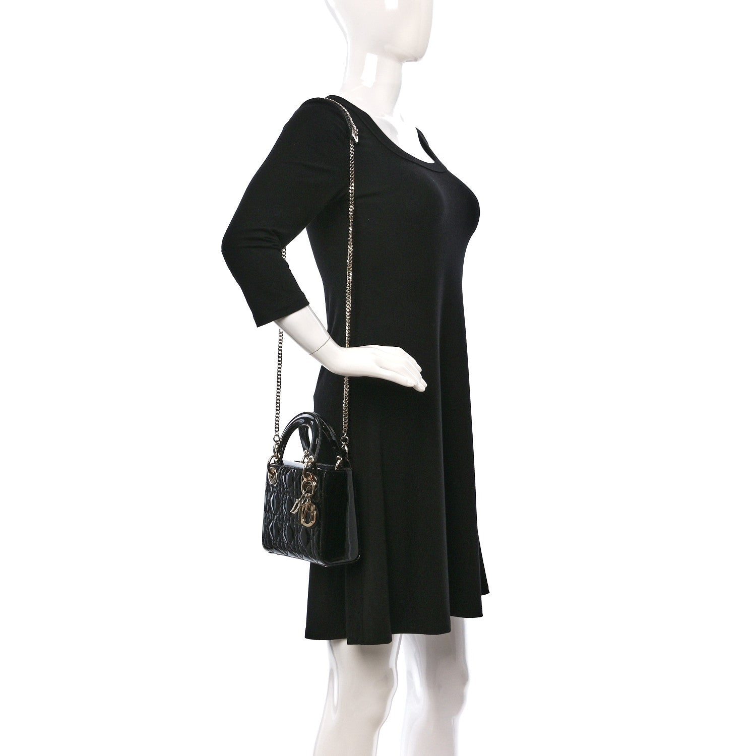 Christian Dior Patent Cannage Mini Lady Dior Black 2 of 9