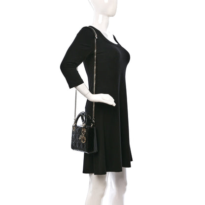 Christian Dior Patent Cannage Mini Lady Dior Black 2 of 9
