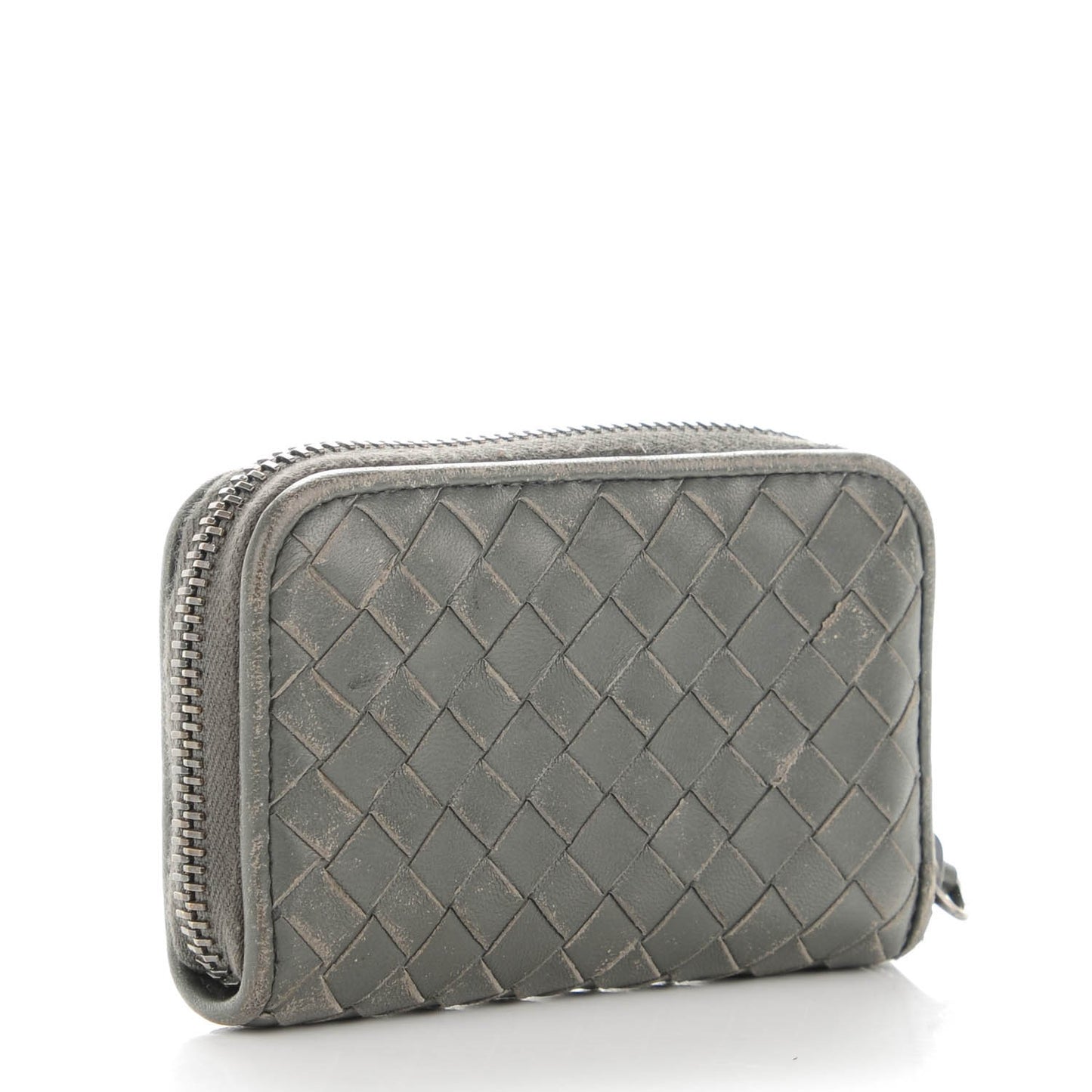 Nappa Intrecciato Zip Around Coin Purse Shadow