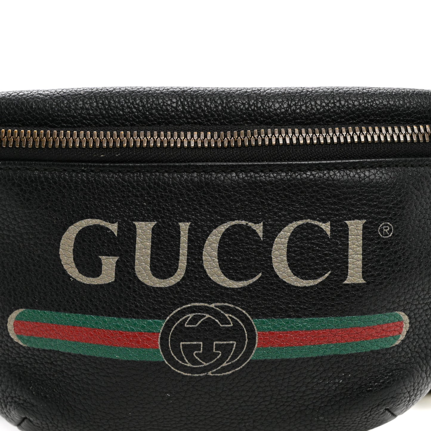 Grained Calfskin Small Logo Belt Bag Black