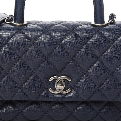 Chanel Caviar Quilted Mini Coco Handle Flap Navy Blue 10 of 10