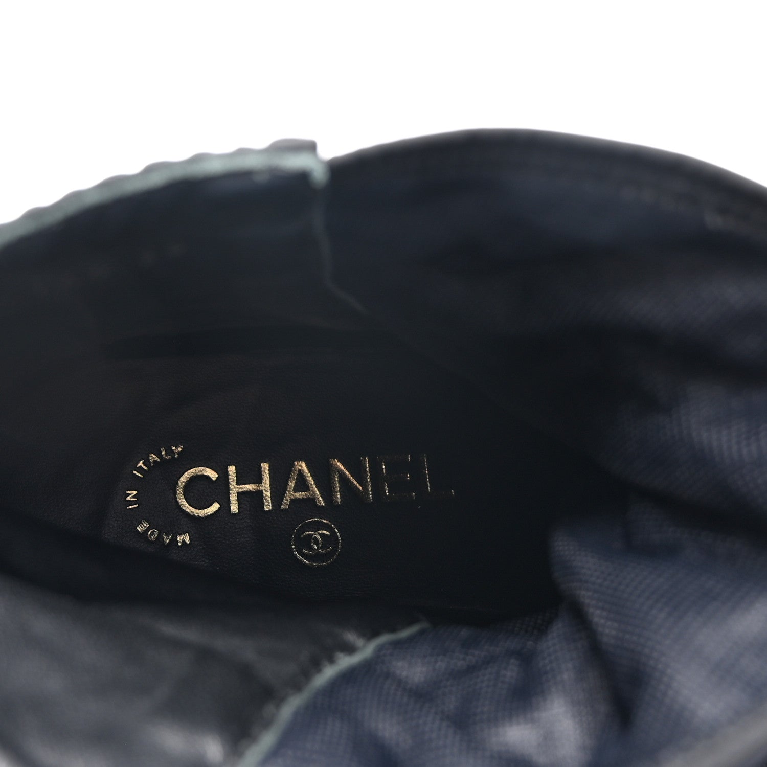 Chanel Nylon CC Lace Up Snow Boots 36 Black White 8 of 9