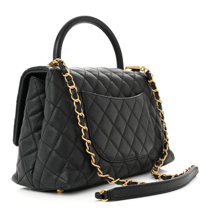 Chanel Caviar Quilted Small Coco Handle Flap Black 2 of 11