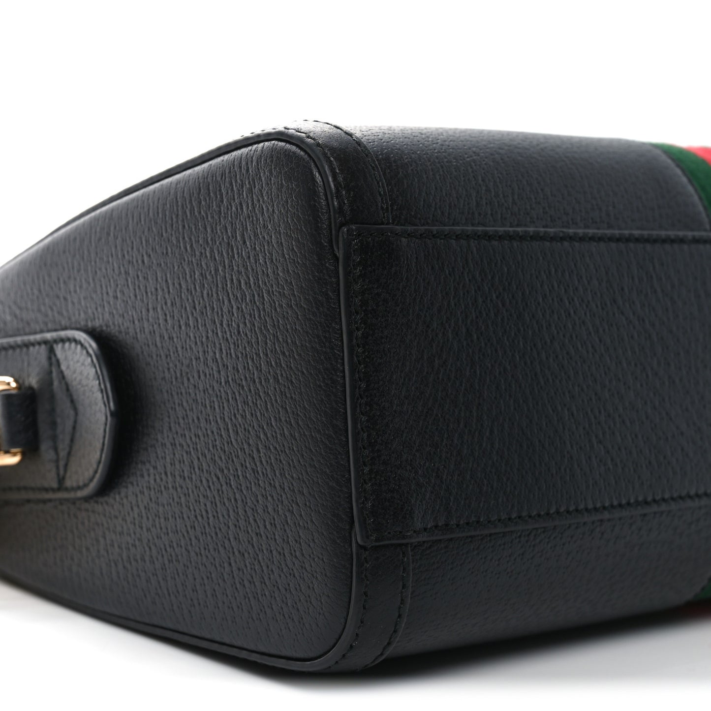 Textured Dollar Calfskin Web Medium Ophidia Boston Black