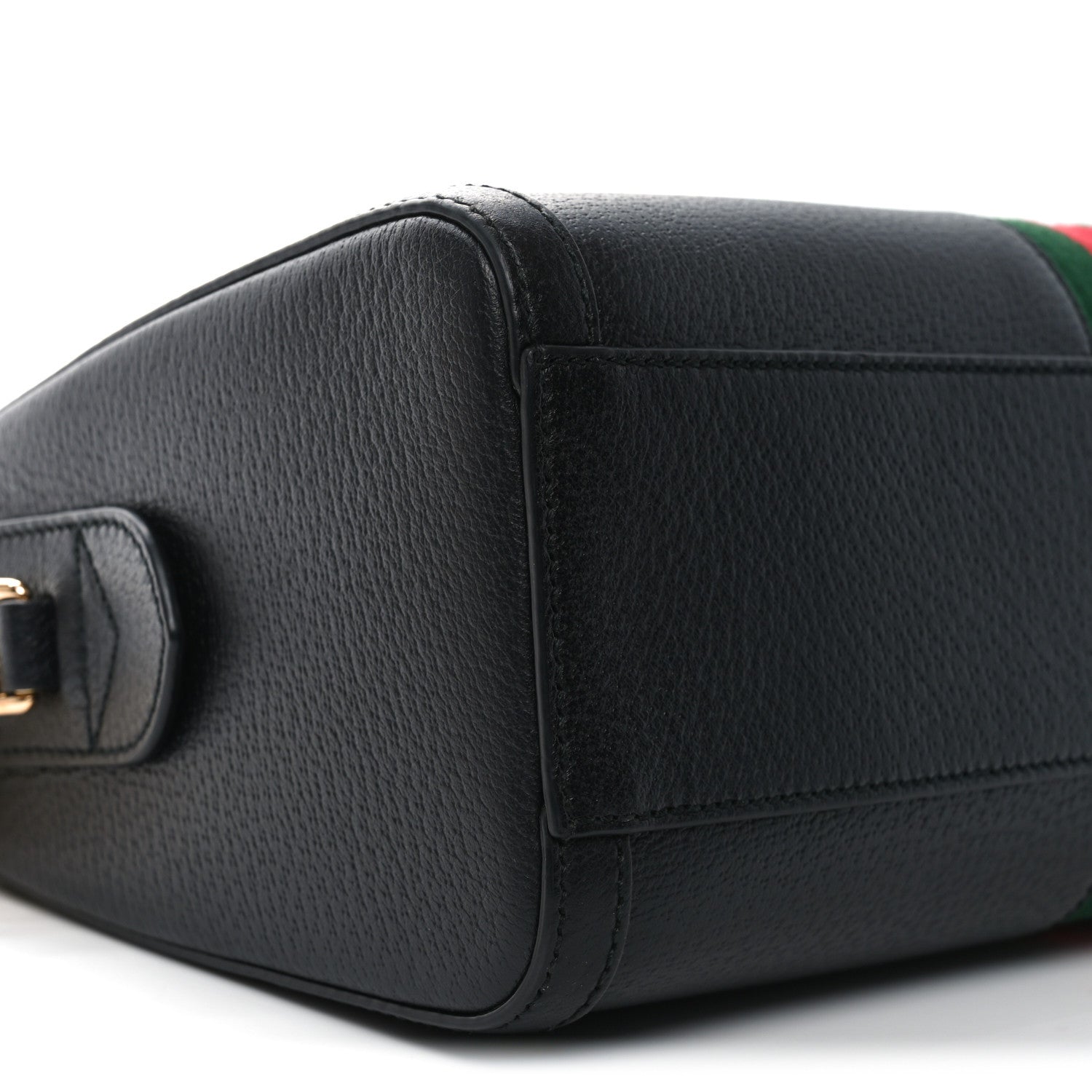Gucci Textured Dollar Calfskin Web Medium Ophidia Boston Black 9 of 10