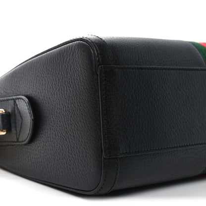 Gucci Textured Dollar Calfskin Web Medium Ophidia Boston Black 9 of 10